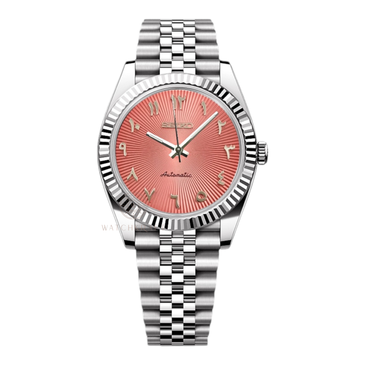 Seiko Pink Fluted Textured Datejust Mod
