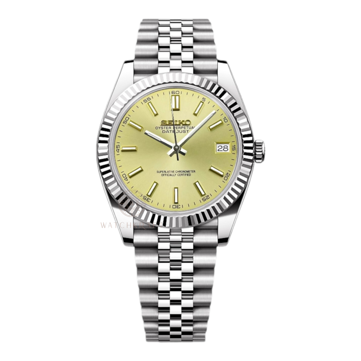 Seiko Yellow Datejust Mod