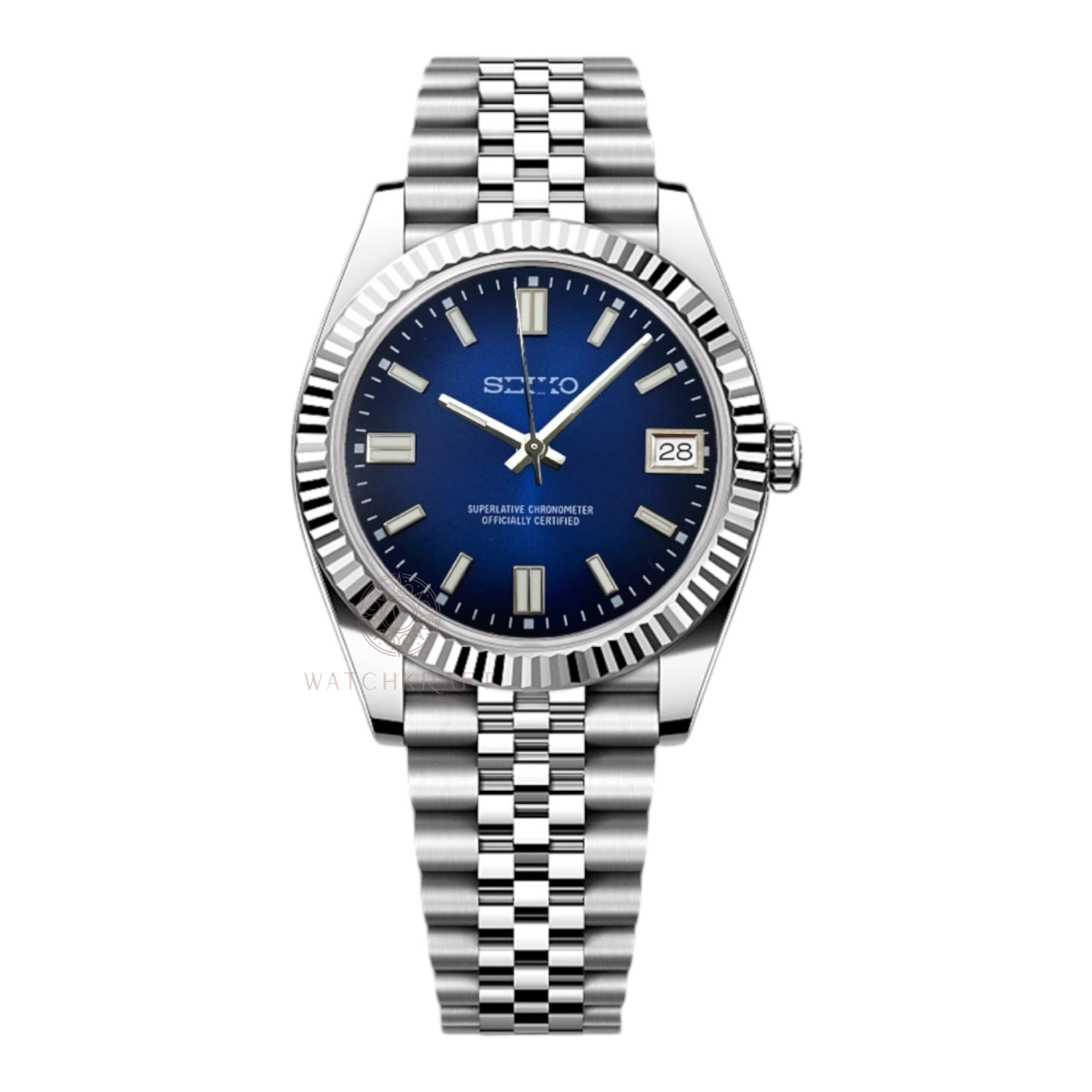 Seiko Blue Black Fade Datejust Mod