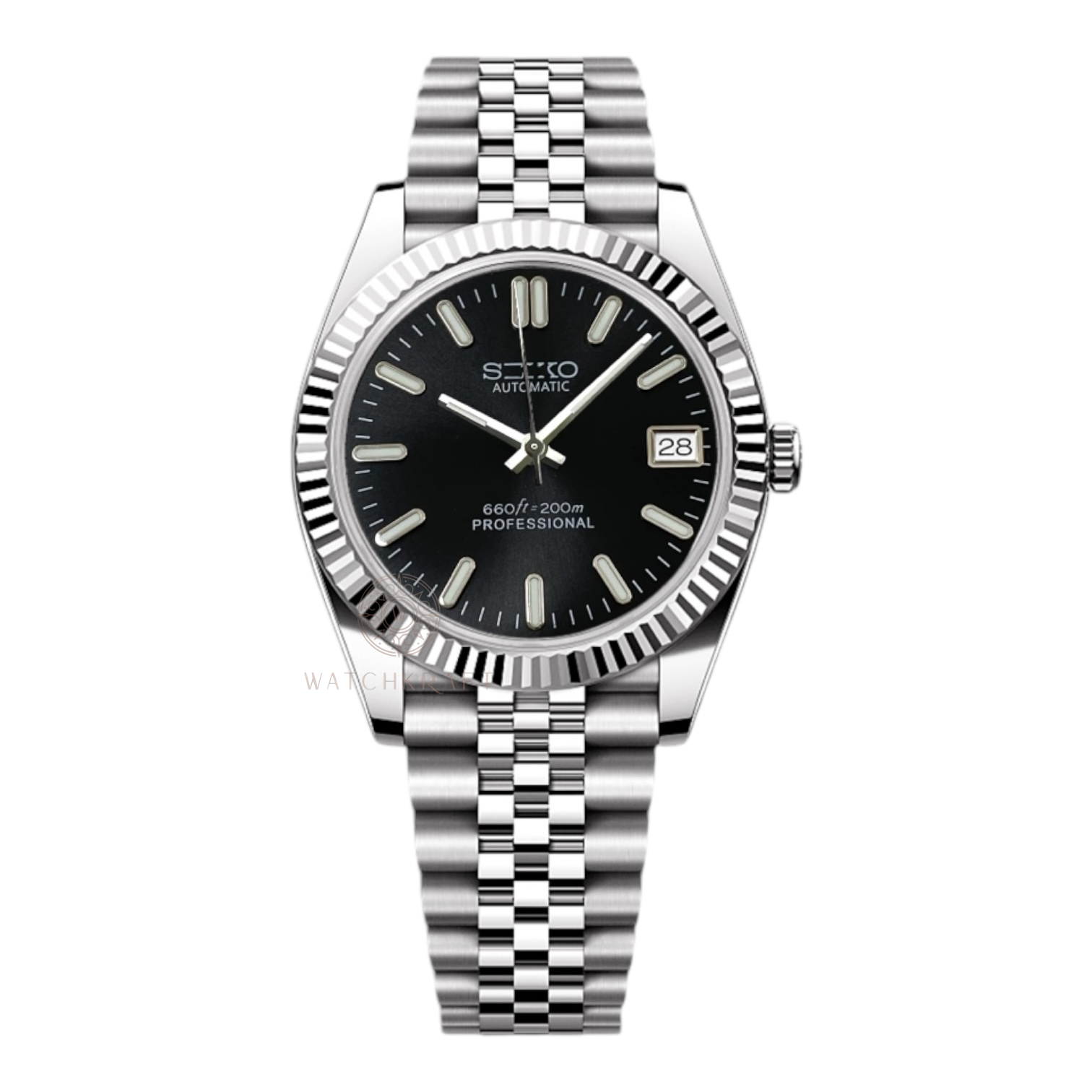 Seiko Black Datejust Mod