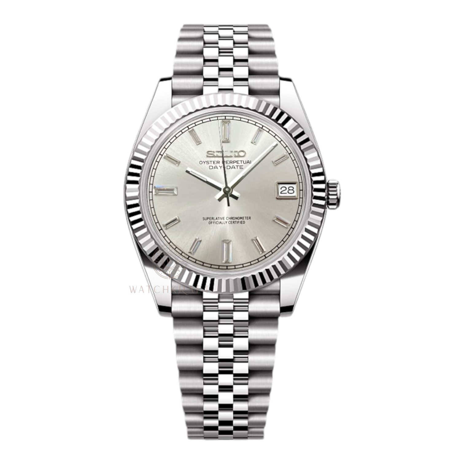 Seiko Silver Long Jewel Datejust Mod