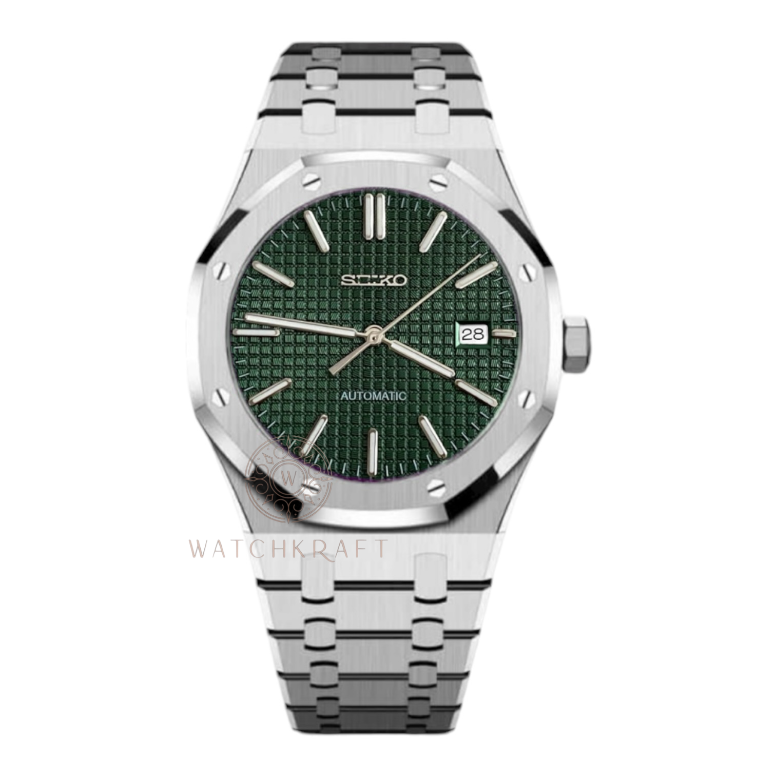 Seiko green Silver Royal Oak Mod