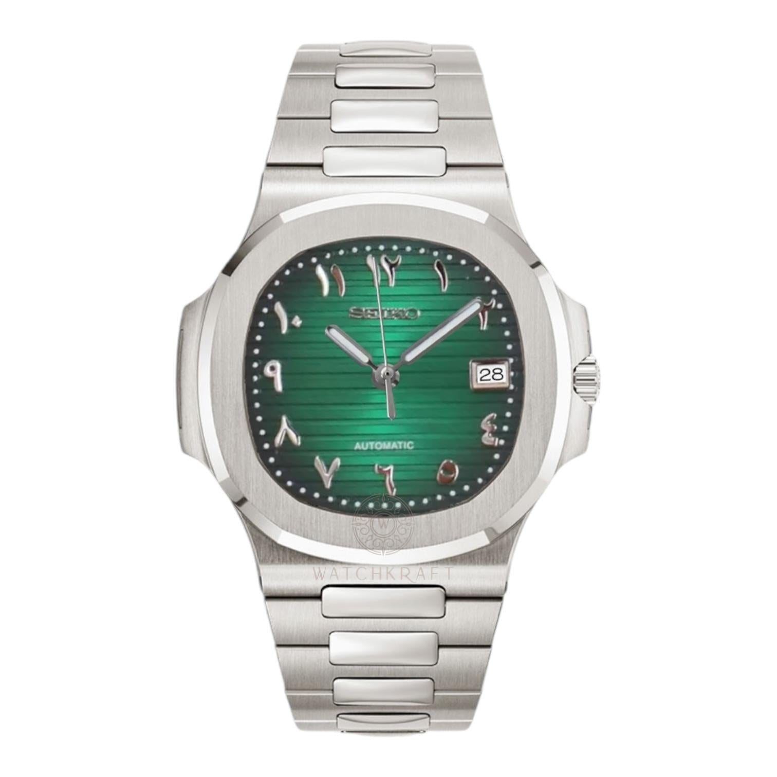 Seiko Green Arabic Nautilus Mod