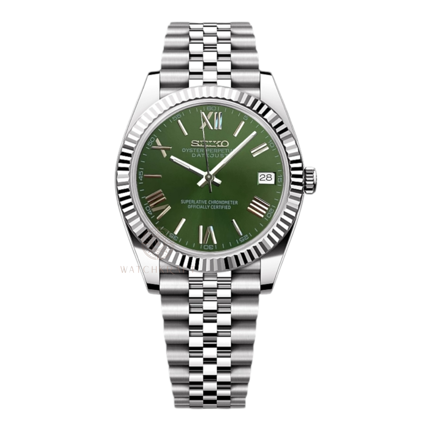 Seiko Green Roman Datejust Mod