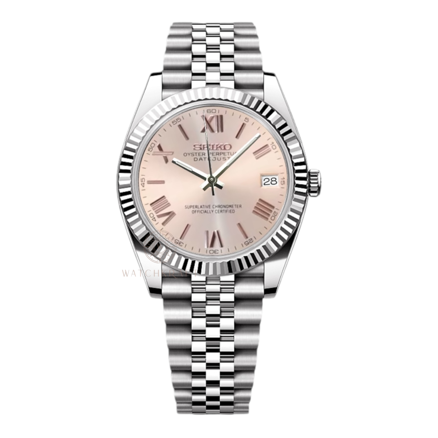 Seiko Peach Roman Datejust Mod
