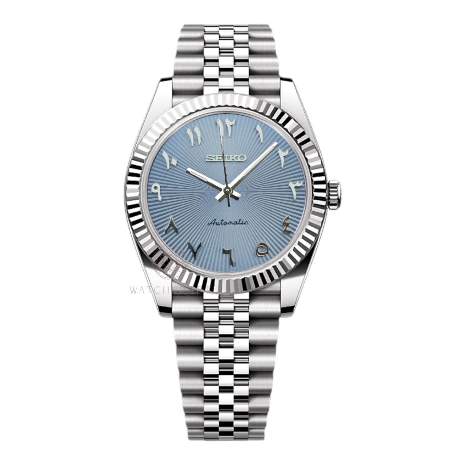 Seiko Sky Blue Fluted Textured Datejust Mod