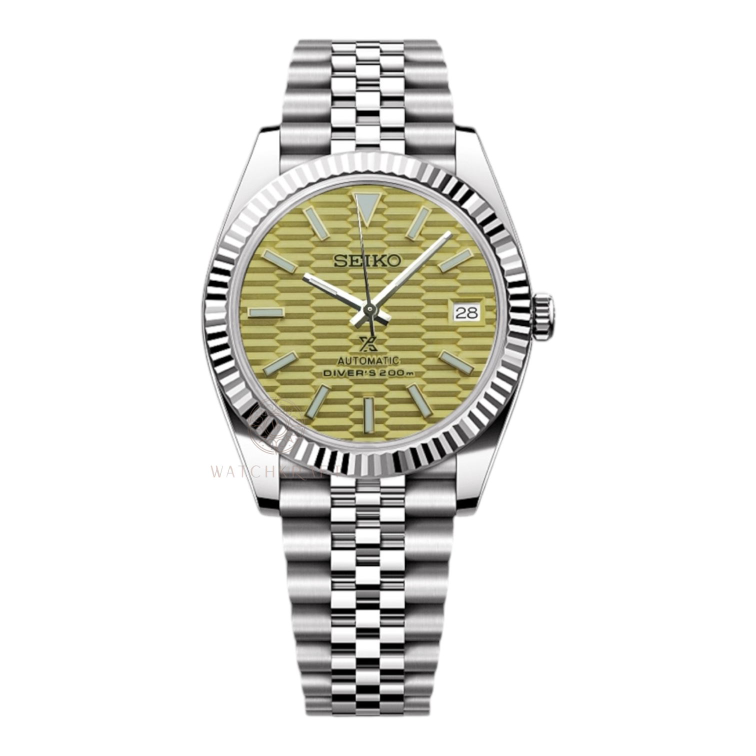 Seiko Yellow Textured Datejust Mod