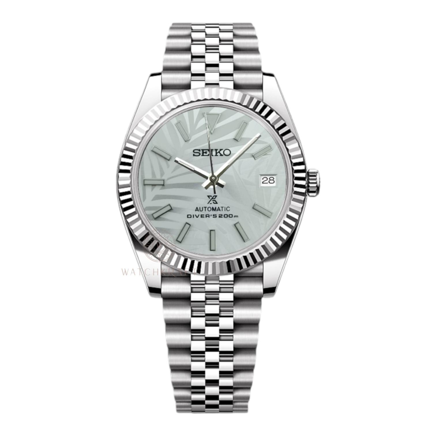 Seiko White Forest Textured Datejust Mod