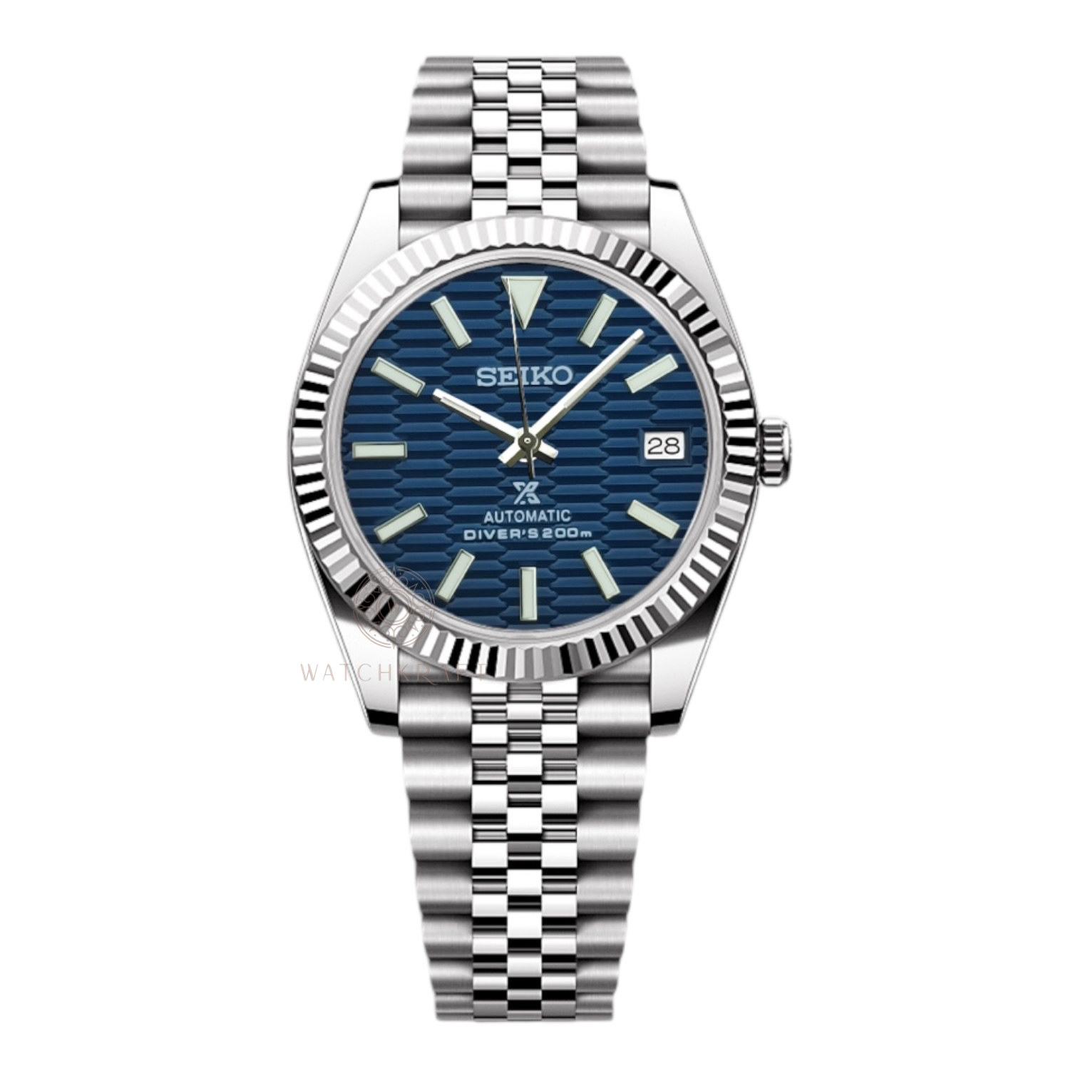 Seiko Blue Textured Datejust Mod