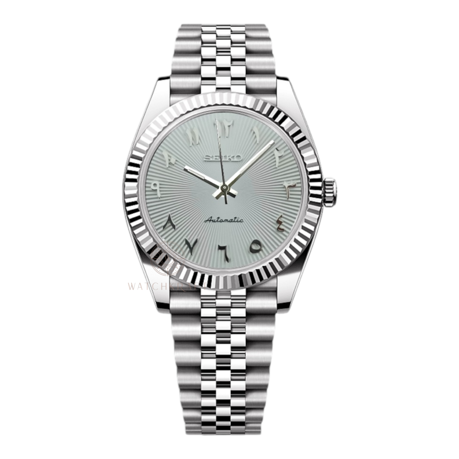 Seiko White Fluted Textured Datejust Mod