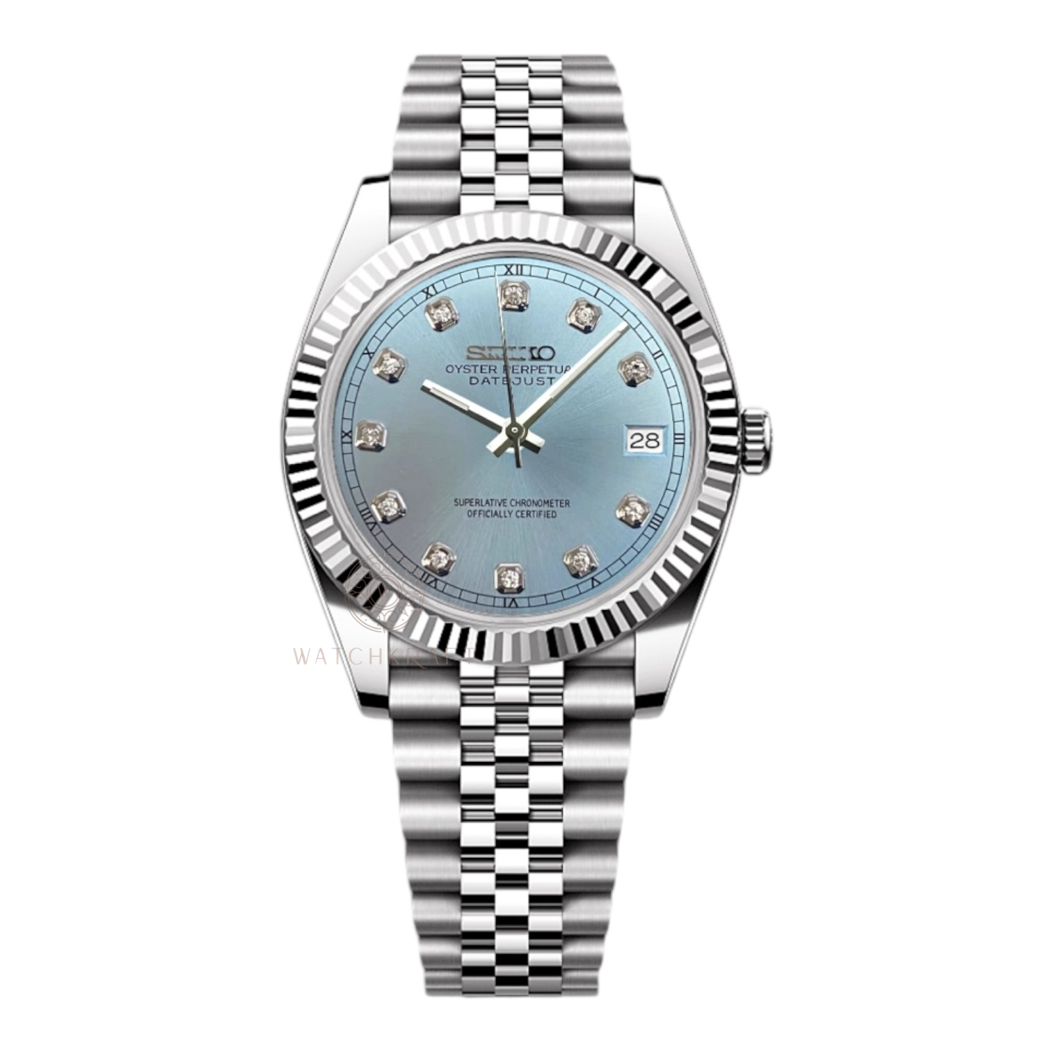 Seiko Ice Blue Crystal Indices Datejust Mod
