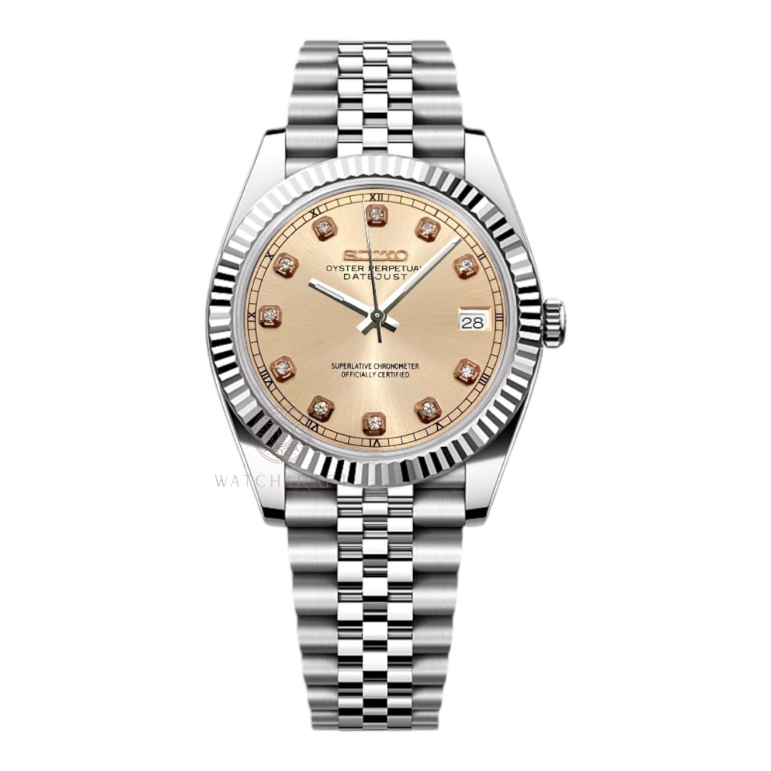 Seiko Champagne Crystal Indices Datejust Mod