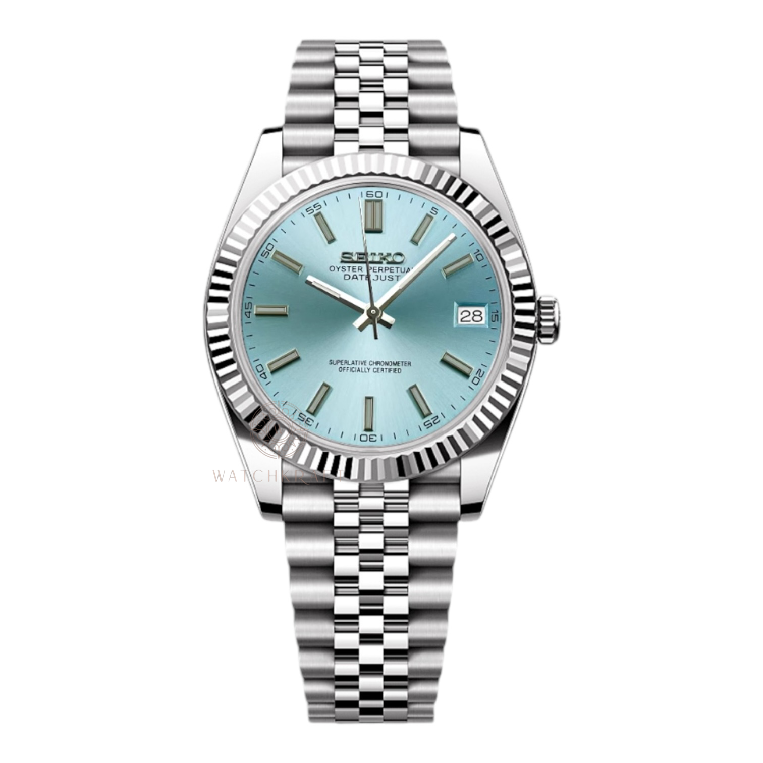 Seiko Ice Blue Datejust Mod