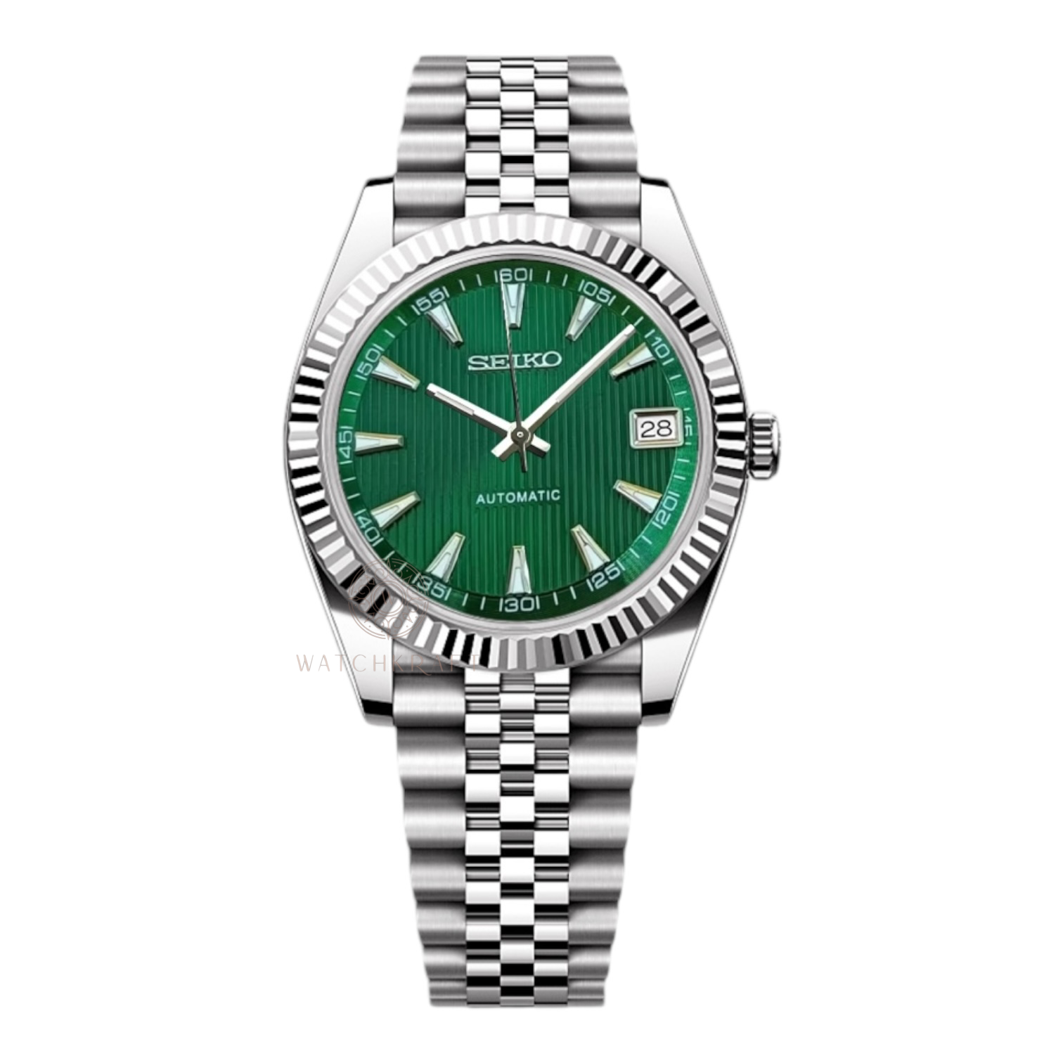 Seiko Green Vertical Textured Datejust Mod