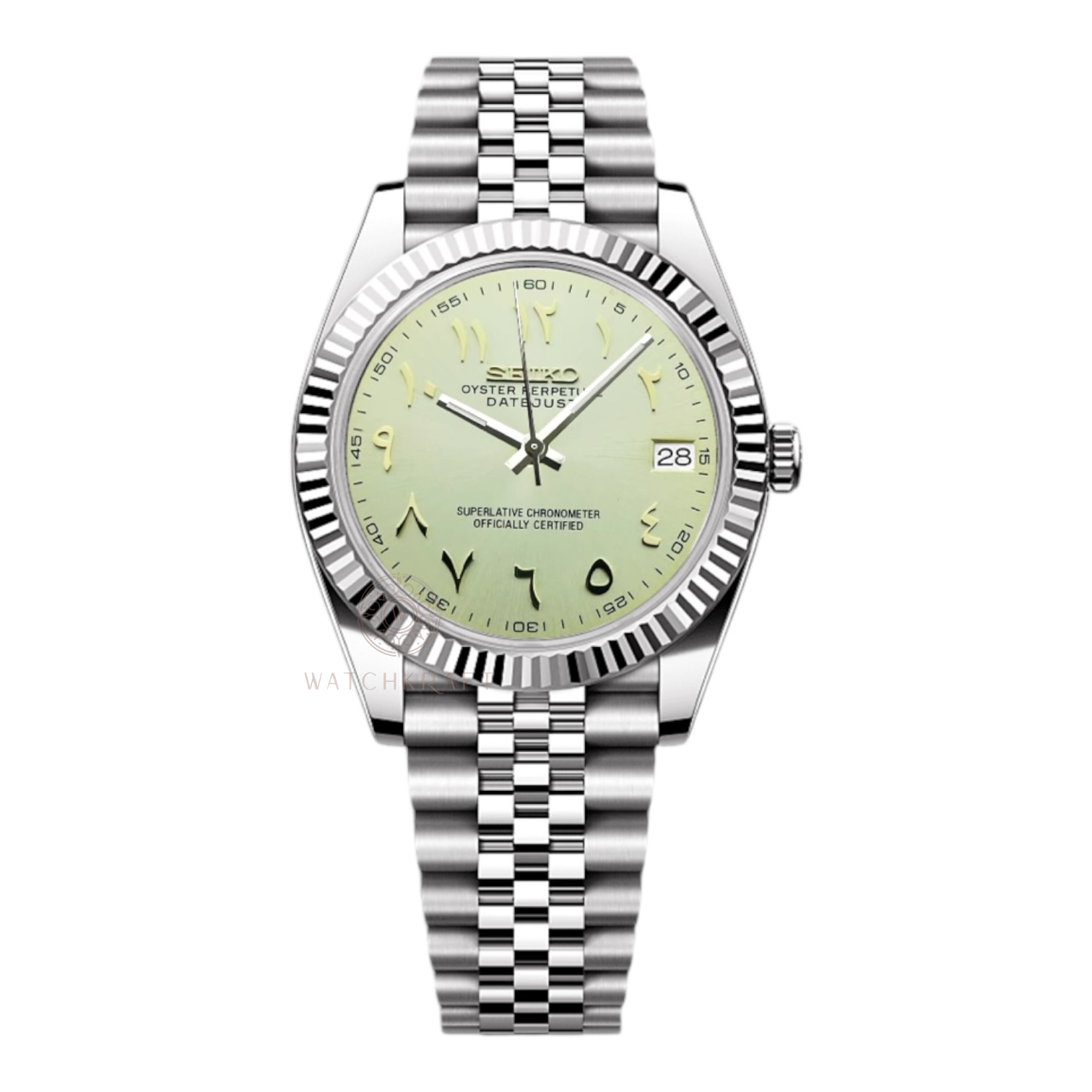 Seiko Yellow Gold Arabic Datejust Mod