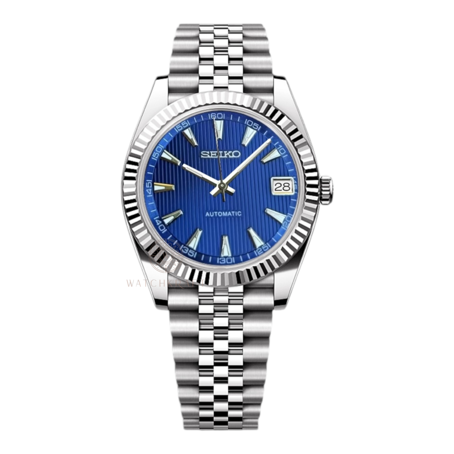 Seiko Blue Vertical Textured Datejust Mod