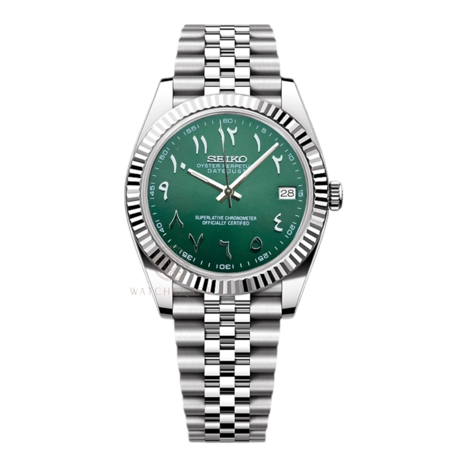 Seiko Green Arabic Datejust Mod