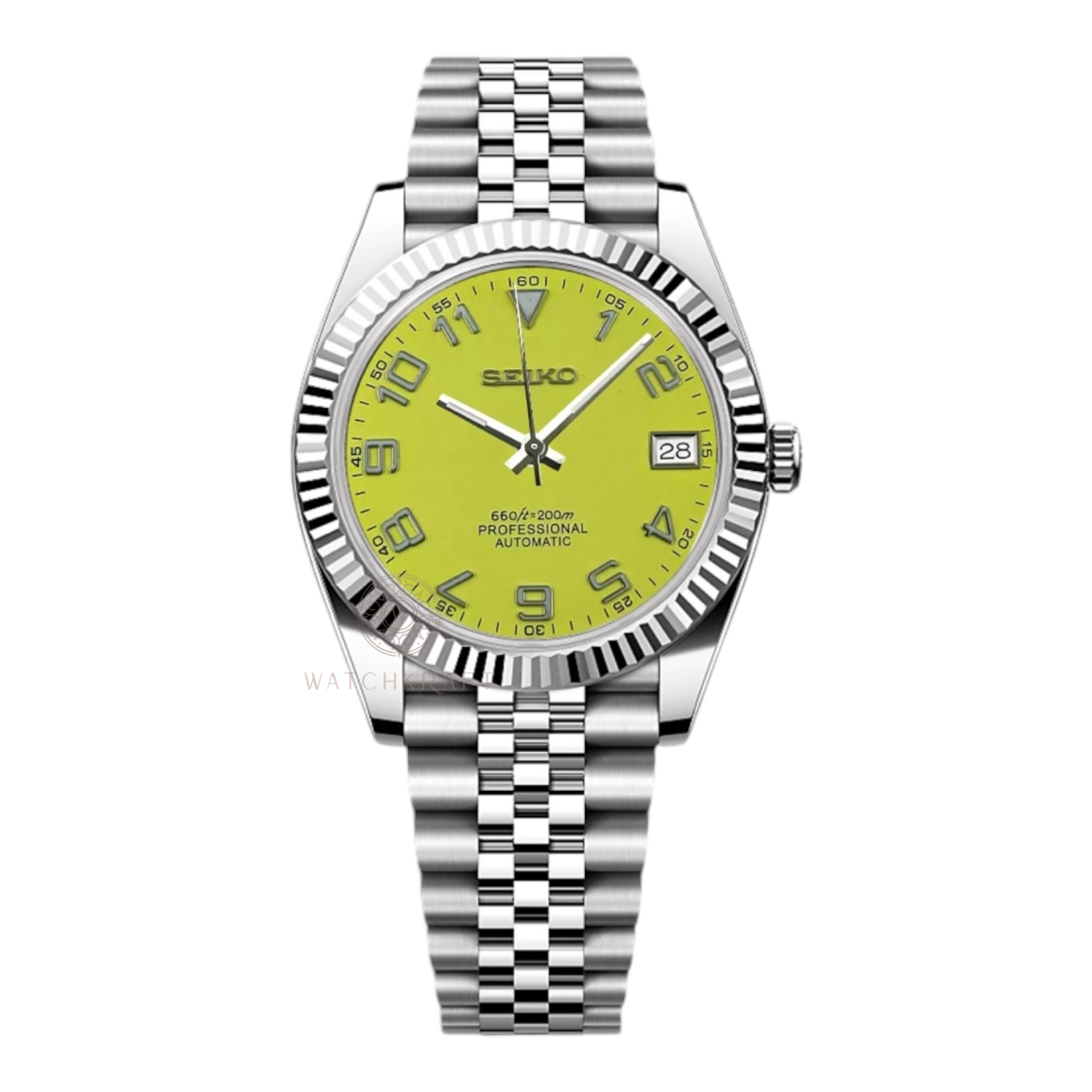 Seiko Yellow Number Indices Datejust Mod