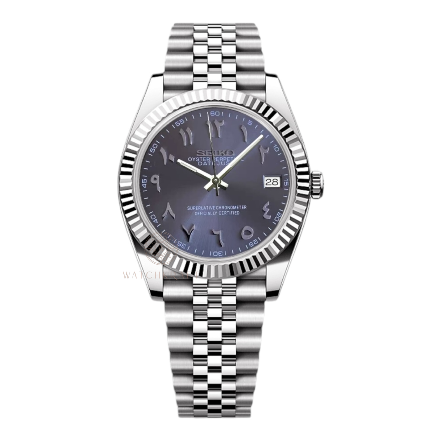 Seiko Grey Arabic Datejust Mod