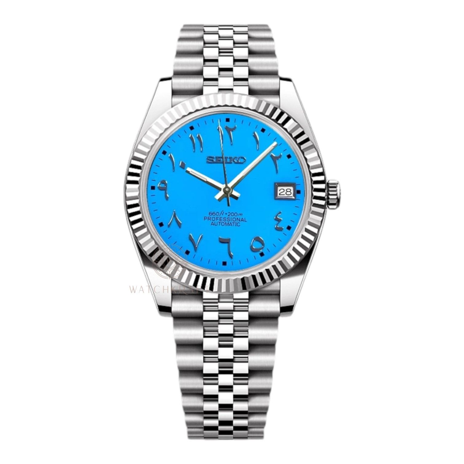 Seiko Blue Arabic Datejust Mod