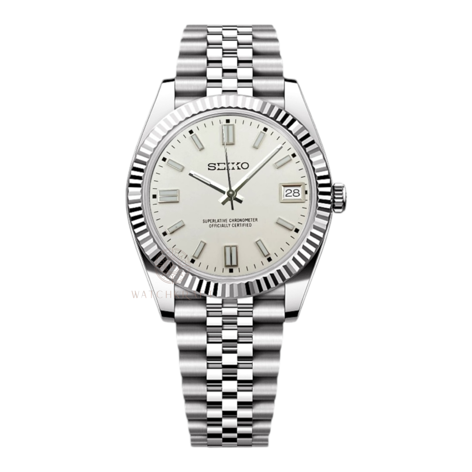 Seiko White Datejust Mod