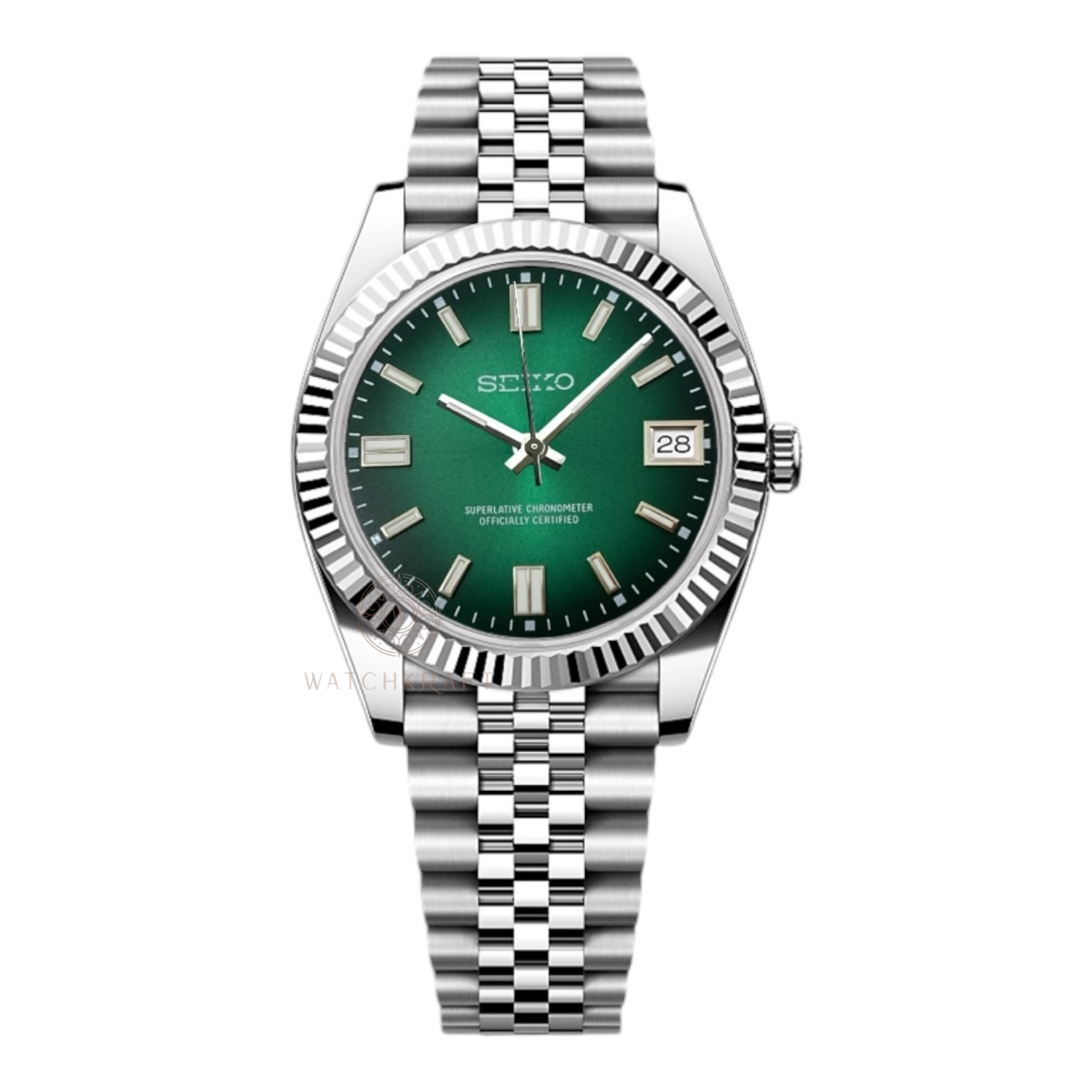 Seiko Green Black Fade Datejust Mod