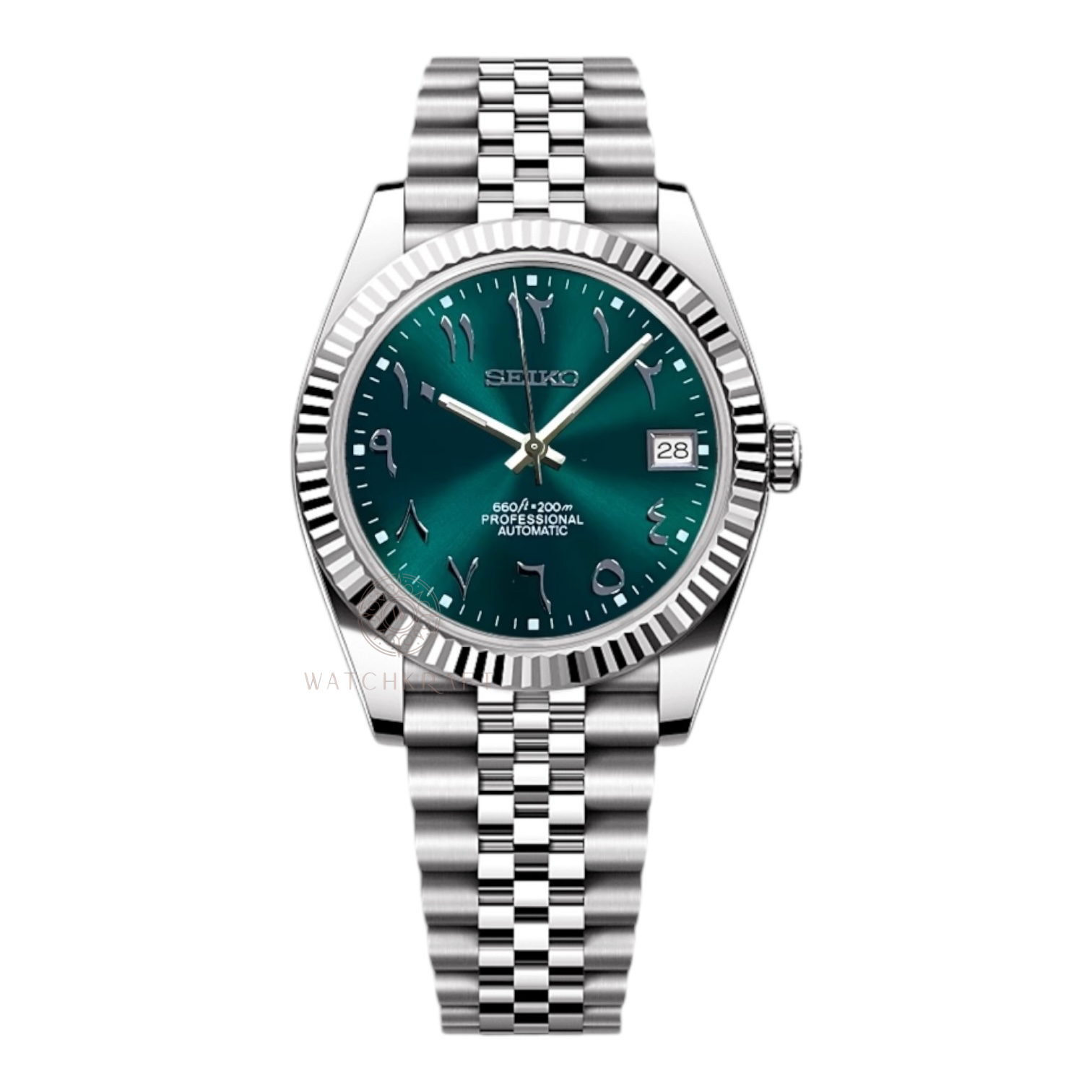 Seiko Green Arabic Datejust Mod