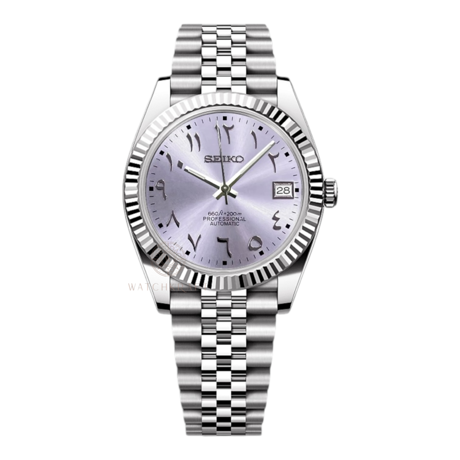 Seiko Silver Arabic Datejust Mod