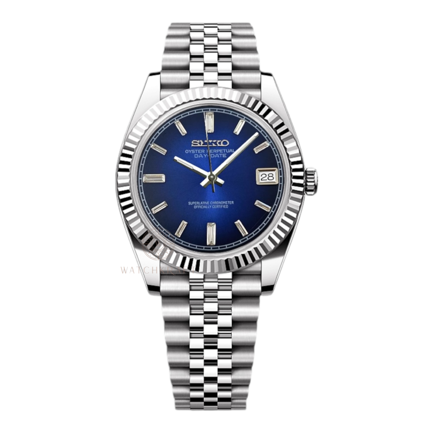 Seiko Blue Long Jewel Datejust Mod