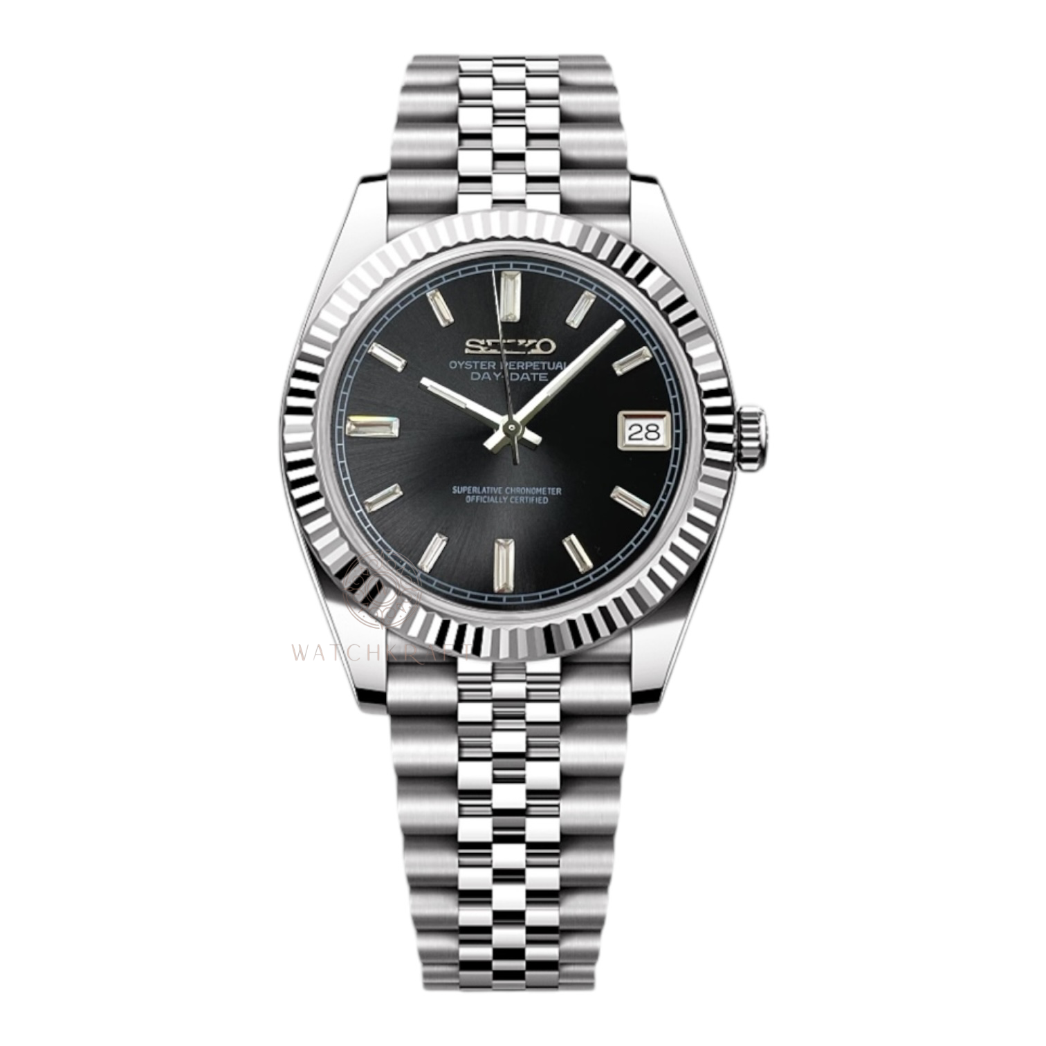 Seiko Black Long Jewel Datejust Mod