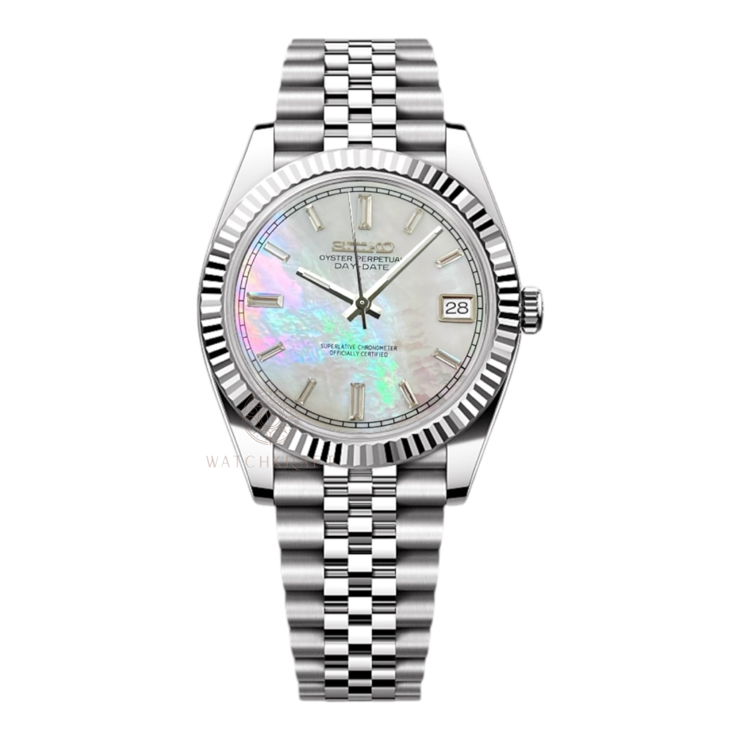 Seiko Mother Of Pearl Long Jewel Datejust Mod