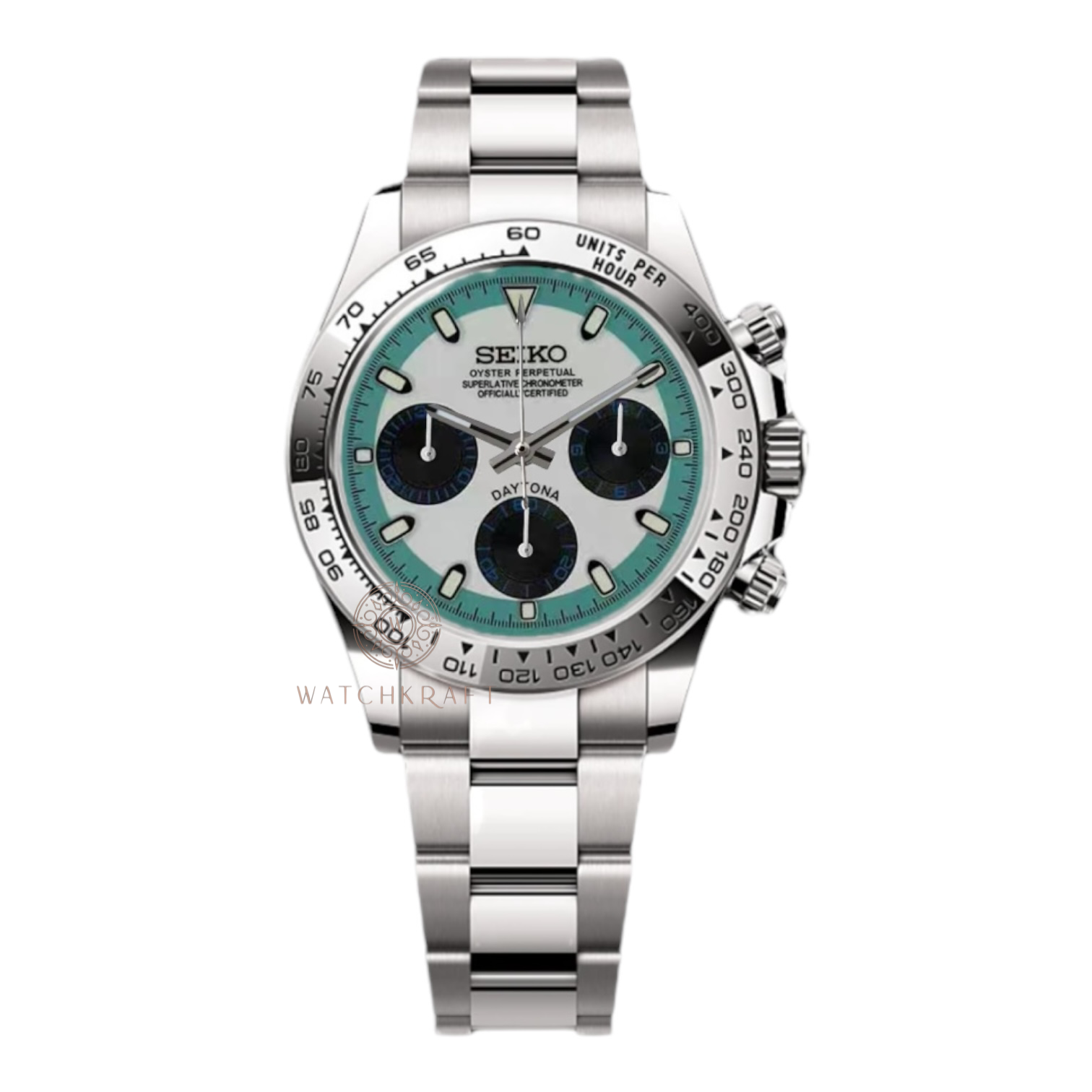 Seiko White Turquoise Daytona Mod