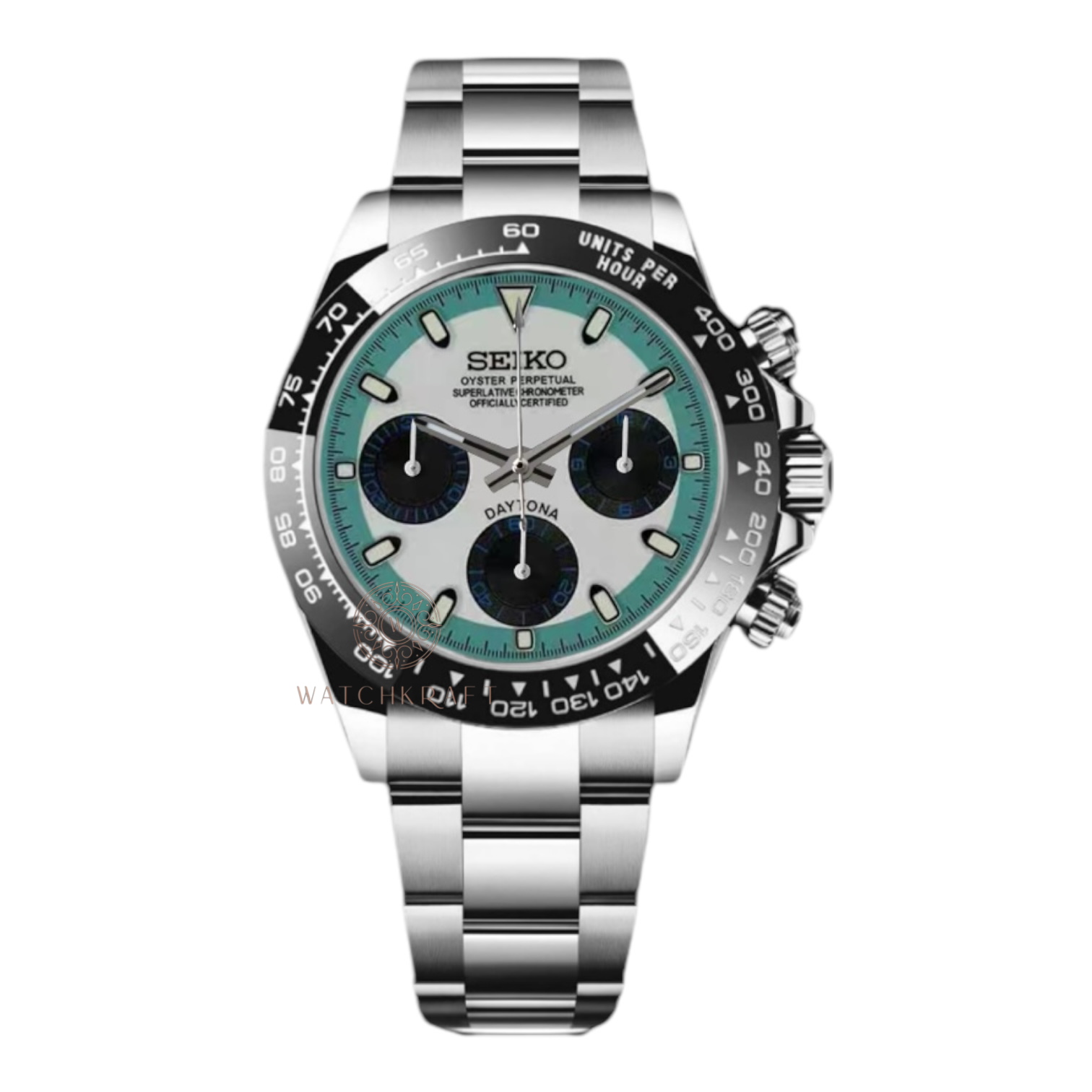 Seiko White Turquoise Daytona Mod