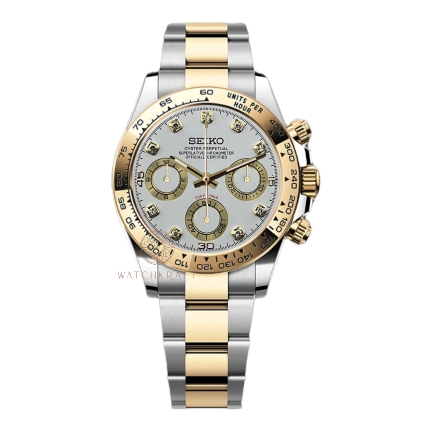 Seiko White Gold Jewel Daytona Mod