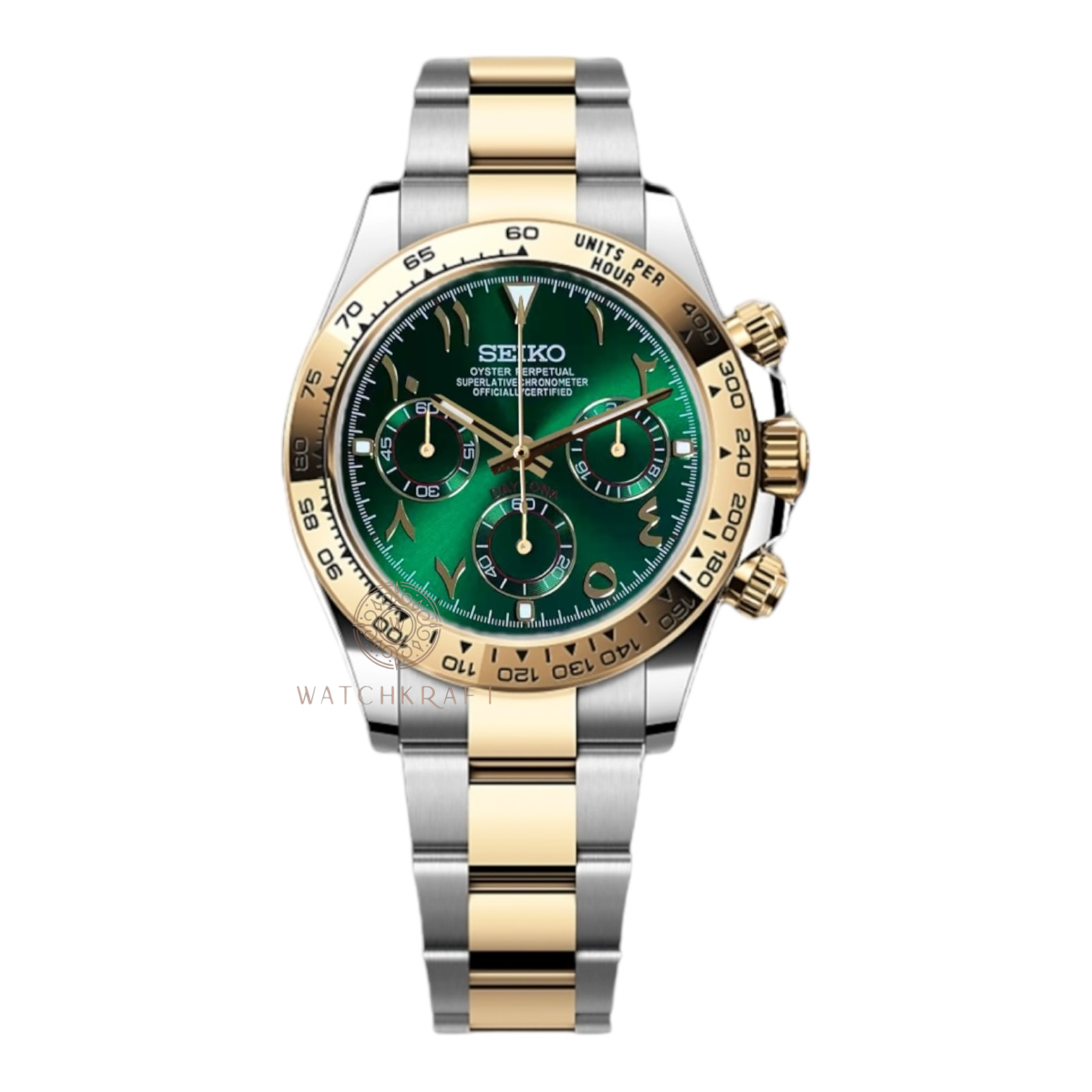 Seiko Green Gold Arabic Daytona Mod