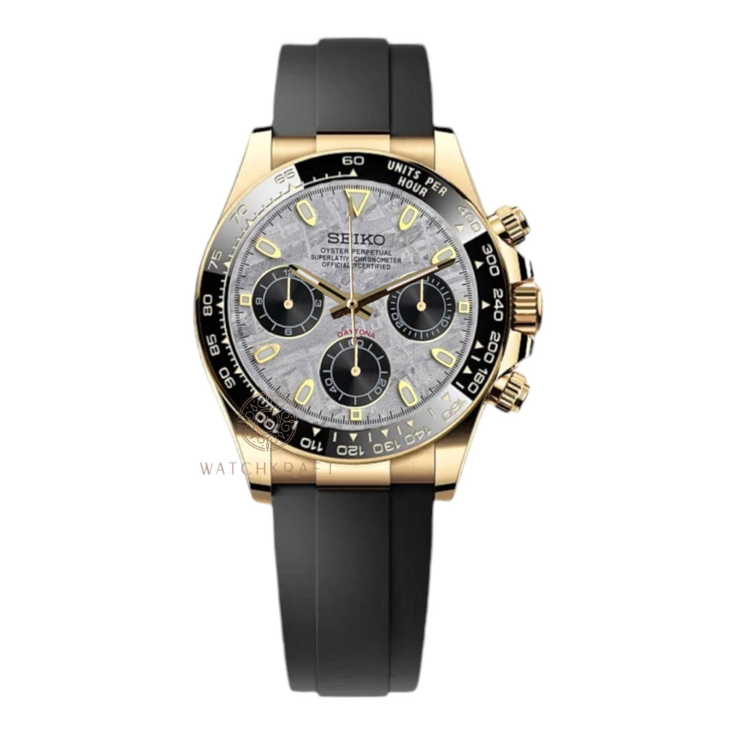 Seiko Black Gold Meteorite Design Daytona Mod