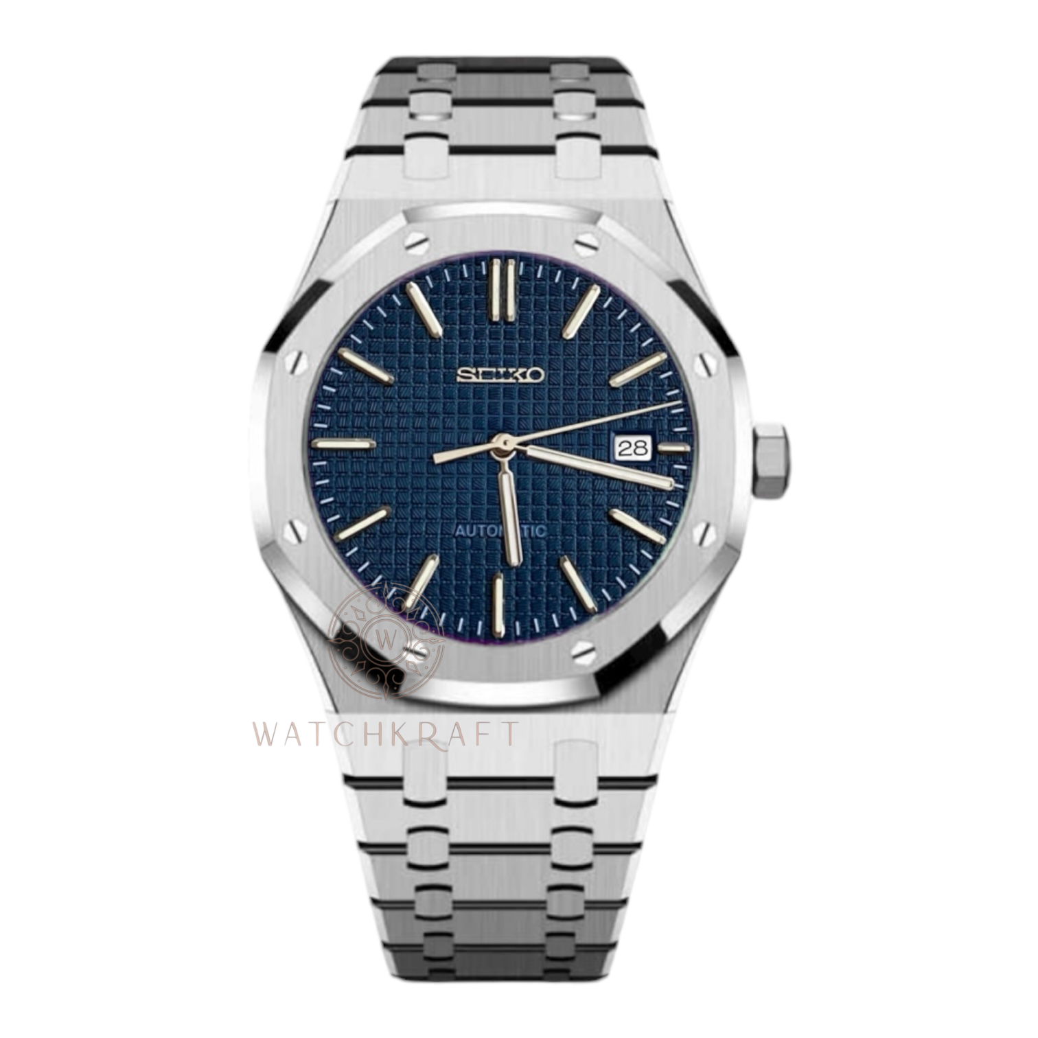 Seiko Blue Silver Royal Oak Mod