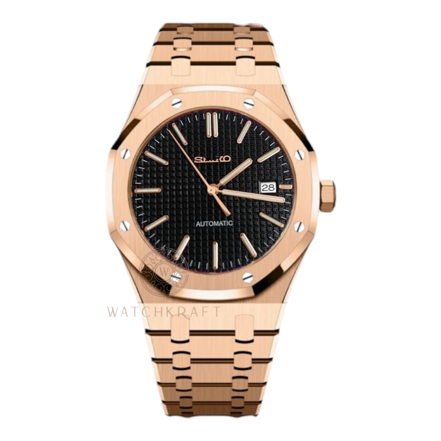 Seiko Black Rose Gold Royal Oak Mod