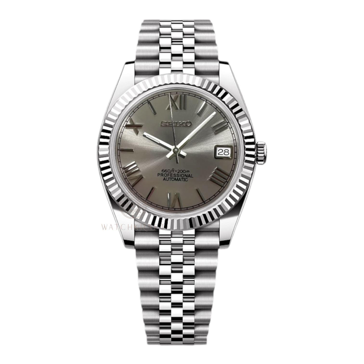 Seiko Silver Roman Datejust Mod