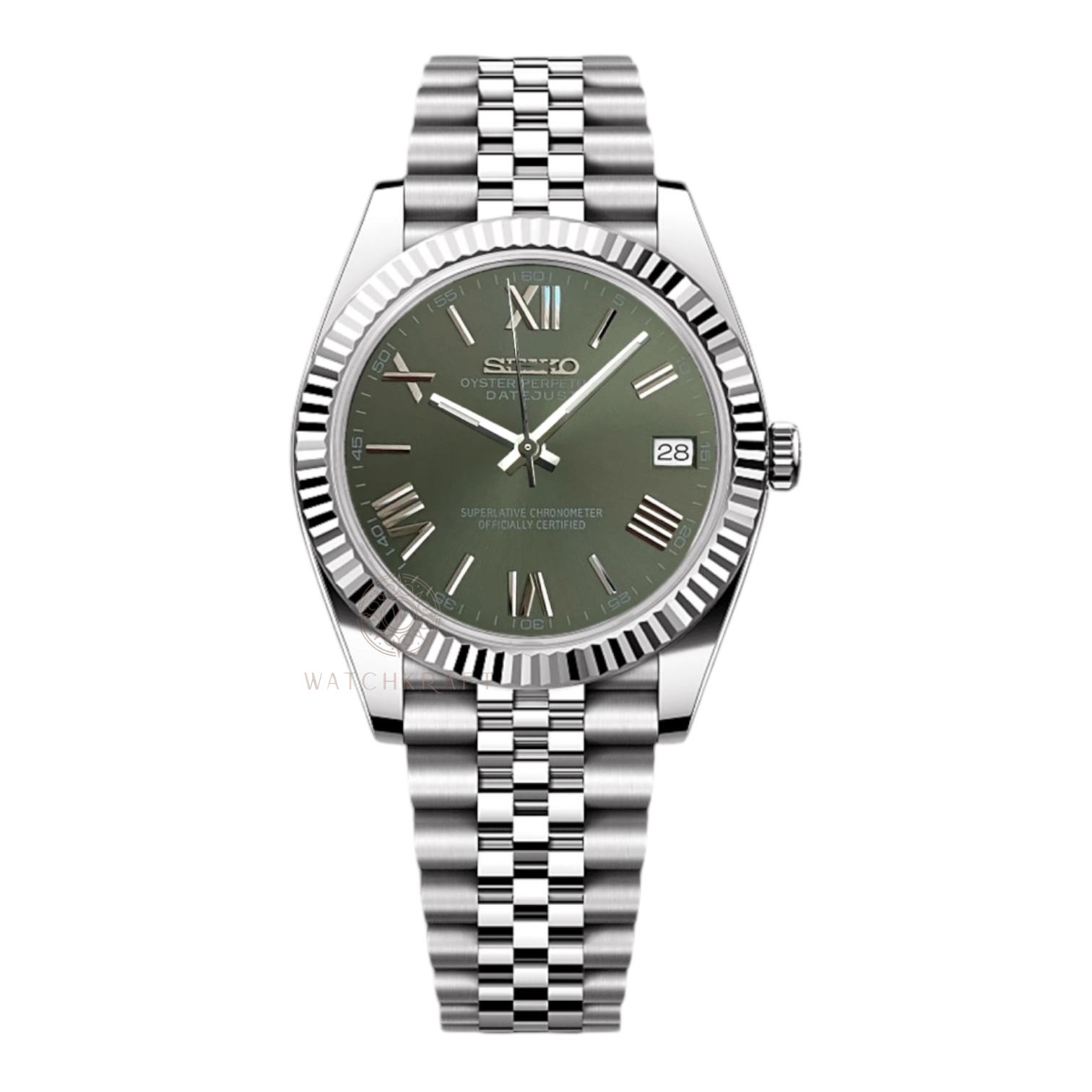Seiko Olive Green Roman Datejust Mod