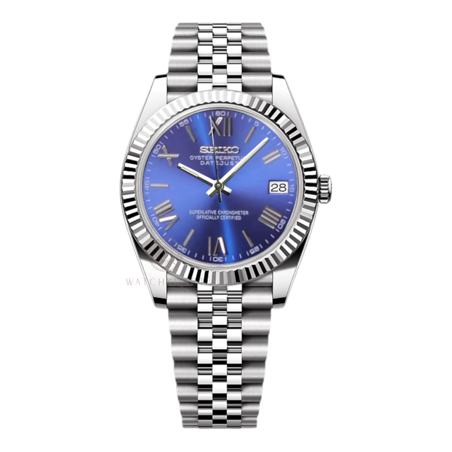 Seiko Blue Roman Datejust Mod