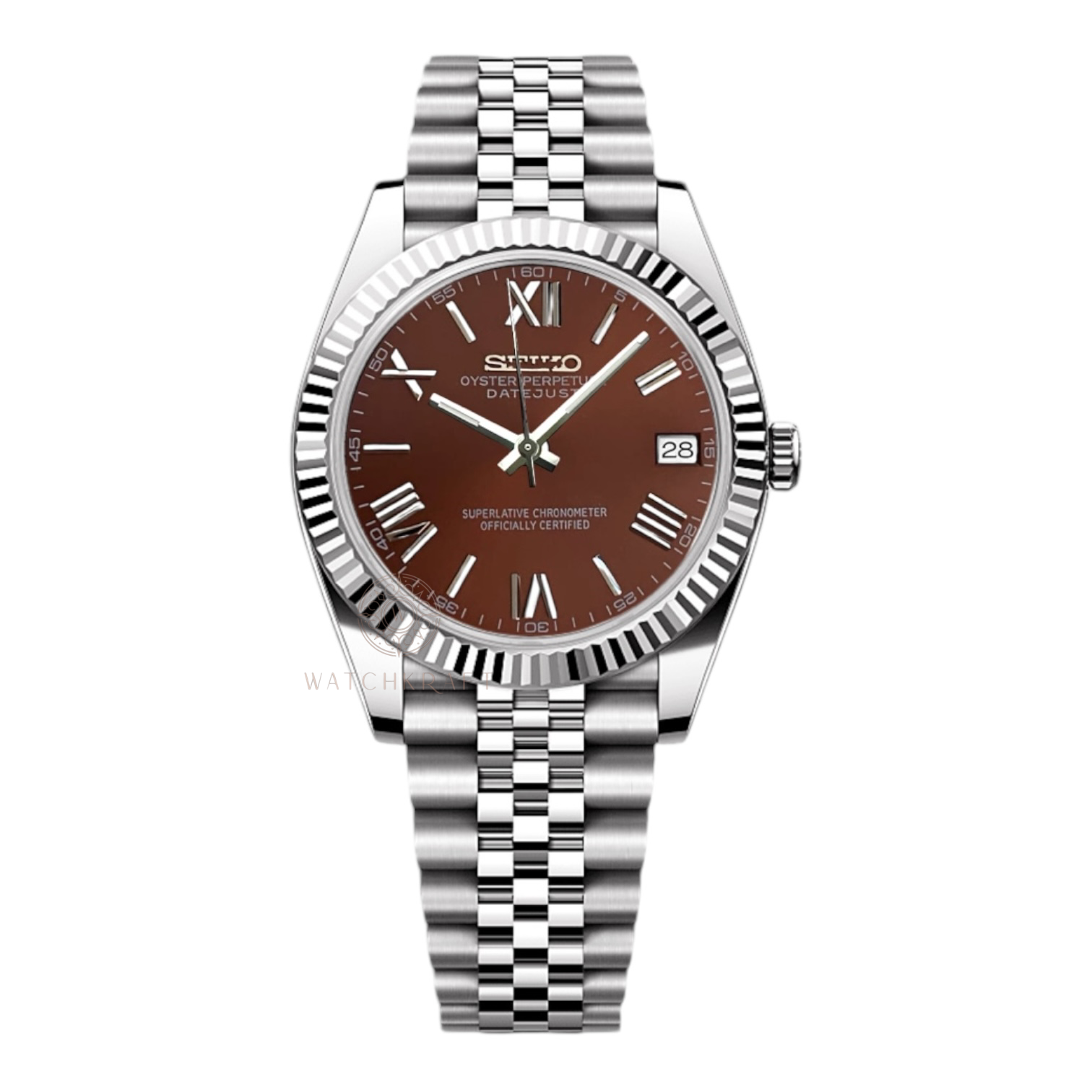 Seiko Brown Roman Datejust Mod