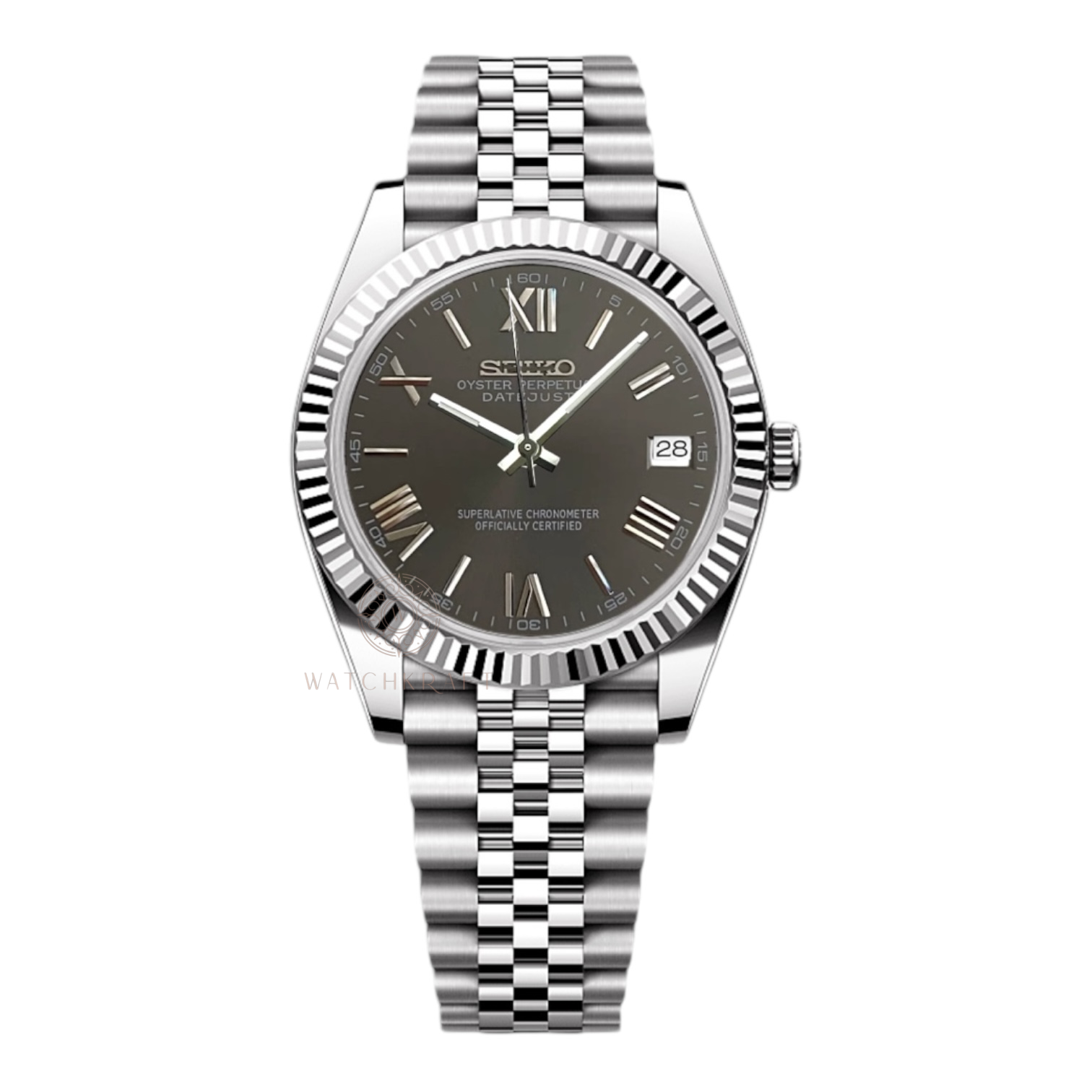 Seiko Ash Grey Roman Datejust Mod